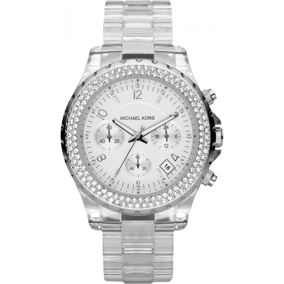 michael kors silver diamante watch